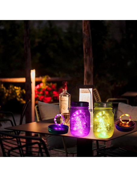 Luces de tapa solar para frascos de vidrio ANGMLN, 10 LEDs