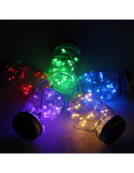 Luces de tapa solar para frascos de vidrio ANGMLN, 10 LEDs