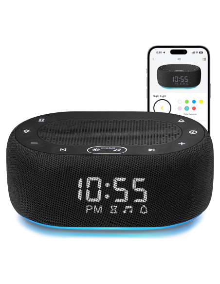 Máquina de Ruido Blanco 1Mii R3 con Luz Nocturna y App - Negro