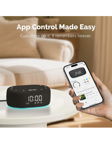 Máquina de Ruido Blanco 1Mii R3 con Luz Nocturna y App - Negro