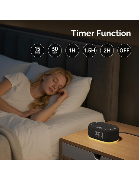 Máquina de Ruido Blanco 1Mii R3 con Luz Nocturna y App - Negro