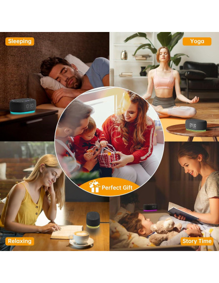 Máquina de Ruido Blanco 1Mii R3 con Luz Nocturna y App - Negro