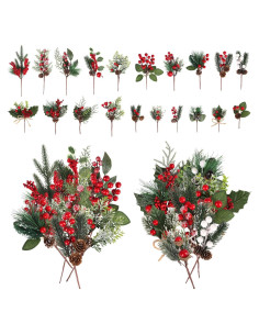 Ramas Artificiales de Navidad LOMIMOS 20 Piezas con Piñas