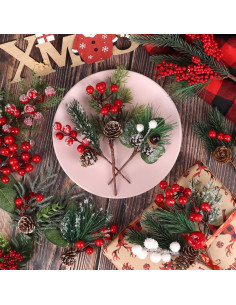 Ramas Artificiales de Navidad LOMIMOS 20 Piezas con Piñas 2