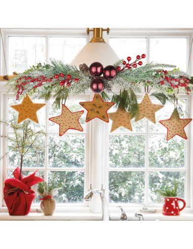 Corona Navideña Artificial CISDUEO 70 cm con Berries y Bolas Rojas