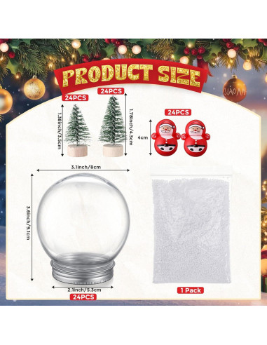 Kit de Globo de Nieve Navideño Jerify 24 Piezas DIY