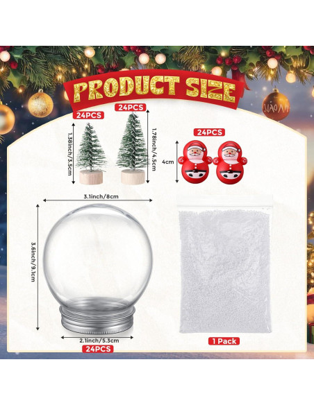 Kit de Globo de Nieve Navideño Jerify 24 Piezas DIY