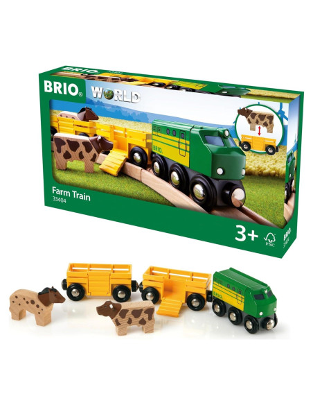 Conjunto de Tren de Granja BRIO 5 Piezas Madera Sostenible Conjunto de Tren de Granja BRIO 5 Piezas Madera Sostenible