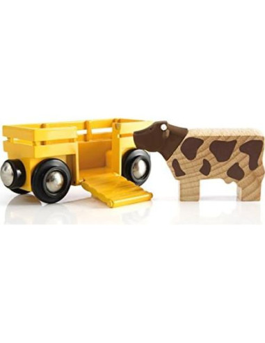 Conjunto de Tren de Granja BRIO 5 Piezas Madera Sostenible