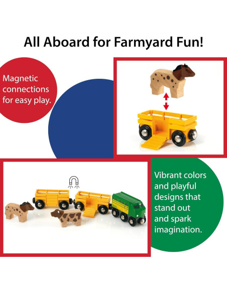 Conjunto de Tren de Granja BRIO 5 Piezas Madera Sostenible Conjunto de Tren de Granja BRIO 5 Piezas Madera Sostenible