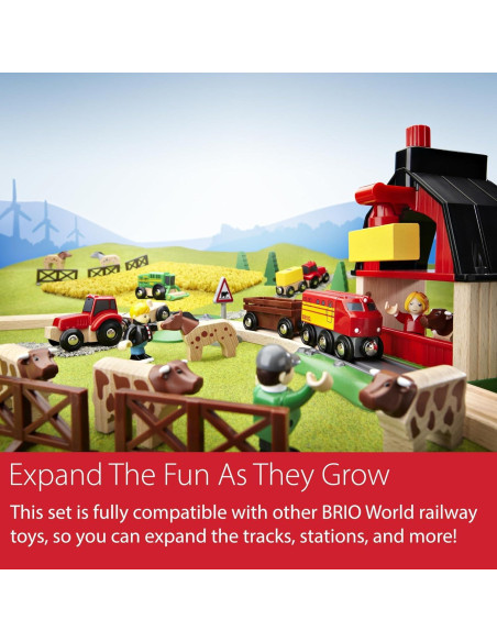Conjunto de Tren de Granja BRIO 5 Piezas Madera Sostenible Conjunto de Tren de Granja BRIO 5 Piezas Madera Sostenible
