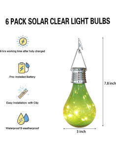 Bombillas de Luz Solar Pearlstar para Jardín - Paquete de 6 2