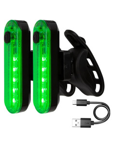 Luz Trasera LED Verde BuleVina Recargable USB para Bicicleta