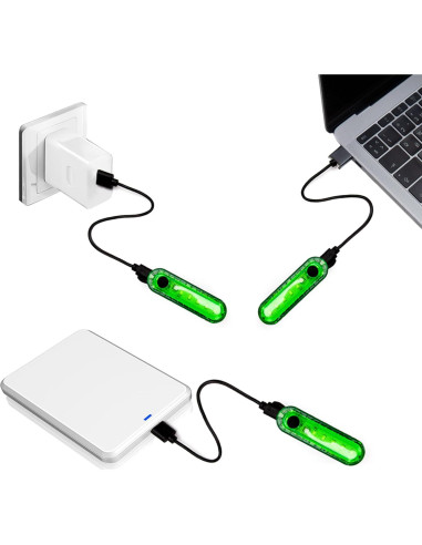 Luz Trasera LED Verde BuleVina Recargable USB para Bicicleta