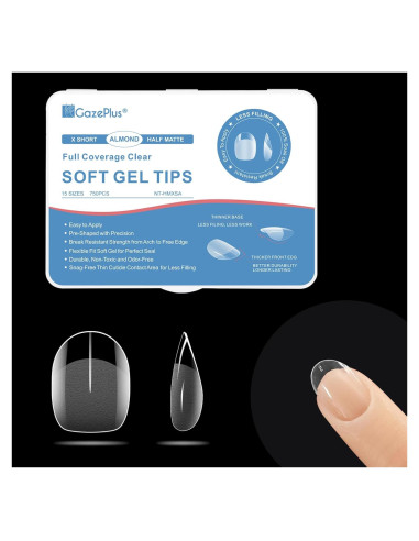 Consejos de Uñas Falsas GazePlus Almendra Cortos 750 pcs