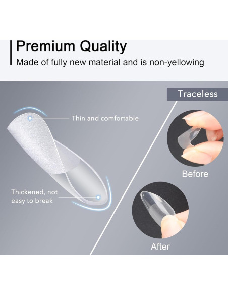 Consejos de Uñas Falsas GazePlus Almendra Cortos 750 pcs