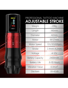 Máquina de Tatuaje Inalámbrica Xnet Bestia 2400mAh Ajustable 2