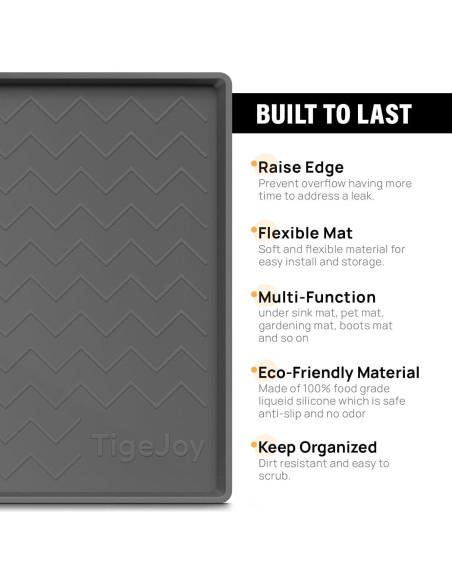 Alfombrilla Silicona Impermeable TigeJoy 94x48 cm Gris Claro