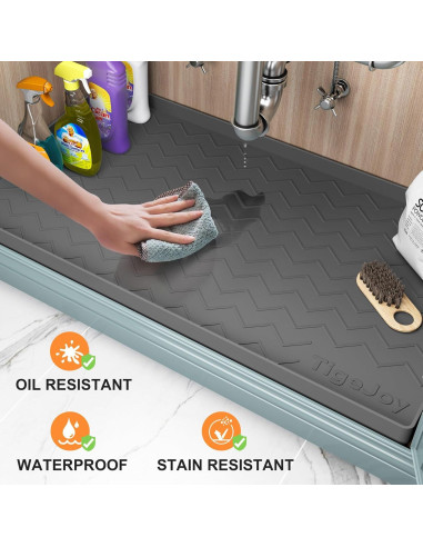 Alfombrilla Silicona Impermeable TigeJoy 94x48 cm Gris Claro