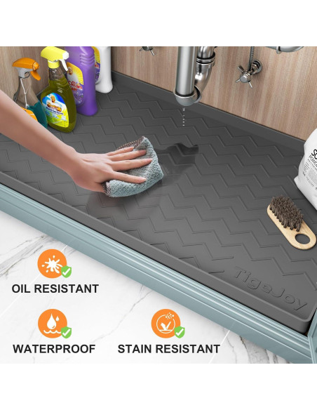 Alfombrilla Silicona Impermeable TigeJoy 94x48 cm Gris Claro