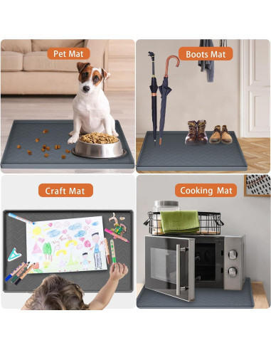 Alfombrilla Silicona Impermeable TigeJoy 94x48 cm Gris Claro