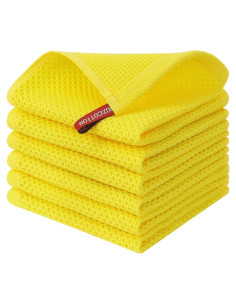Paños de Cocina Kitinjoy 100% Algodón Amarillo 6 Piezas 30.48 cm