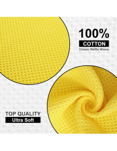 Paños de Cocina Kitinjoy 100% Algodón Amarillo 6 Piezas 30.48 cm 2