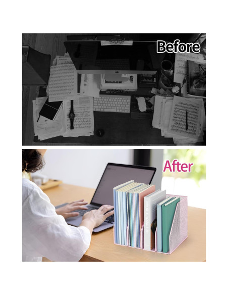 Organizador de Archivos AUPSEN Rosa - 4 Soportes para Escritorio