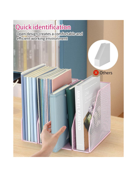 Organizador de Archivos AUPSEN Rosa - 4 Soportes para Escritorio