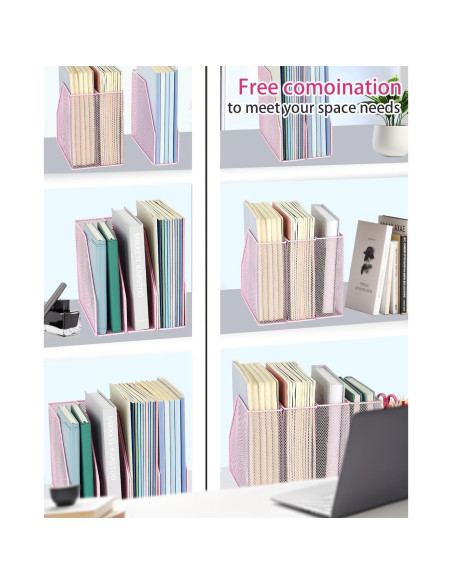 Organizador de Archivos AUPSEN Rosa - 4 Soportes para Escritorio