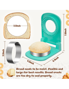 Cortador y Sellador de Sándwich Redondo GLSY - Metal Verde 2