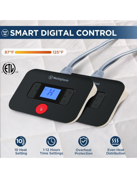Almohadilla Térmica Queen Size Westinghouse 10 Niveles Calor