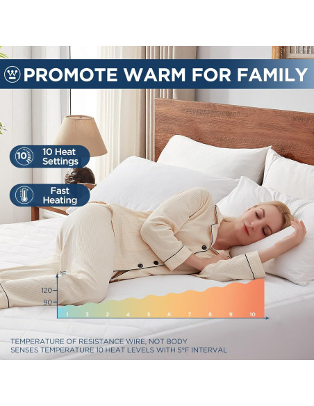 Almohadilla Térmica Queen Size Westinghouse 10 Niveles Calor