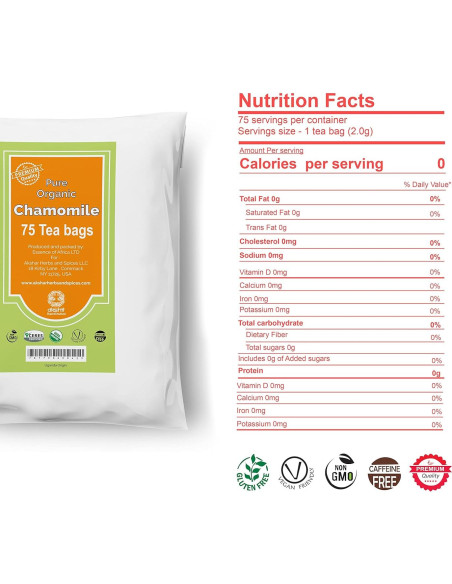 225 Bolsitas de Té de Manzanilla Akshit 100% Flores Secas 141g