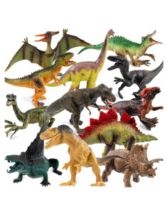 OuMuaMua Set de 12 Figuras de Dinosaurios Realistas