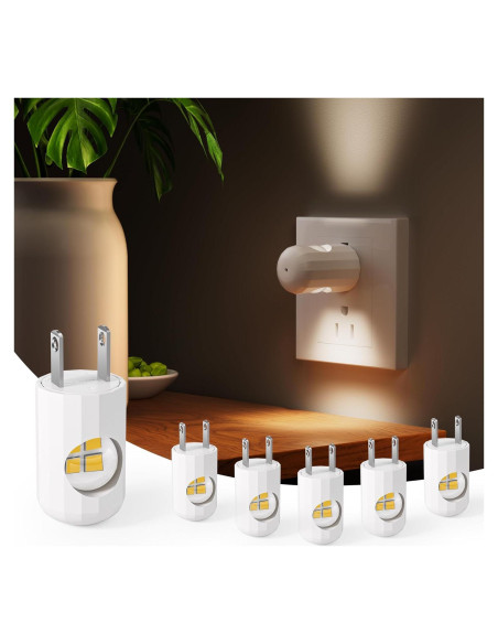 Luz Nocturna LED Enchufable GEPLAD 6-Pack 2700K Blanco Cálido