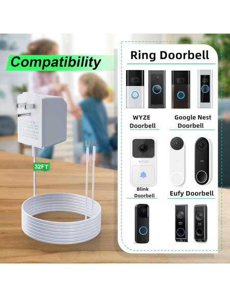 Transformador de Timbre 18V XZGM para Ring, Eufy, Blink