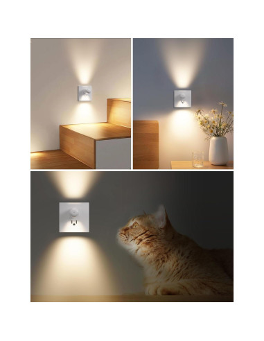 Luz Nocturna LED Enchufable GEPLAD 6-Pack 2700K Blanco Cálido