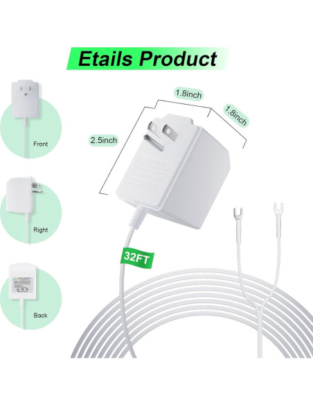 Transformador de Timbre 18V XZGM para Ring, Eufy, Blink