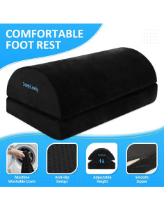 Reposapiés StepLively Extragrande Negro Ajustable 2 Alturas 2