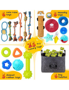 Juguetes para Cachorros KIPRITII - Paquete de 25 Piezas Variadas 2