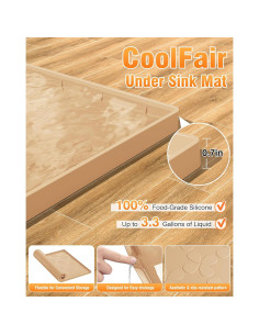 Alfombrilla Impermeable CoolFair 86.36x55.88 cm Beige para Fregadero 2