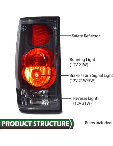 Ensamble de Luces Traseras GRAND ORANGE para Toyota Hilux 1989-1995