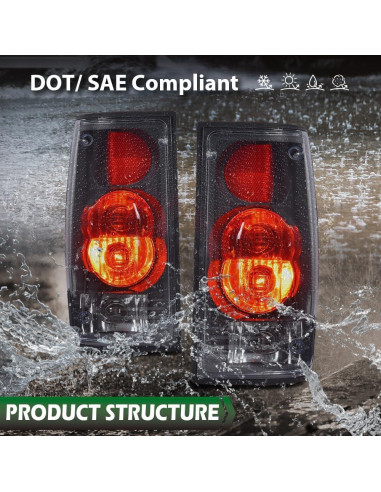 Ensamble de Luces Traseras GRAND ORANGE para Toyota Hilux 1989-1995