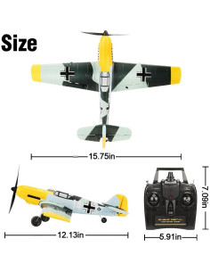 Avión RC ANTSIR BF-109E 4 Canales 6 Ejes para Principiantes 2