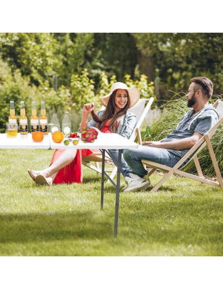 Mesa Plegable Camp Field 1.2m Blanca para Picnic y Camping