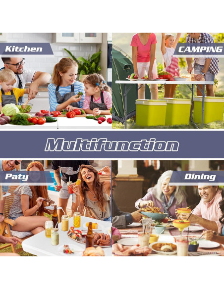 Mesa Plegable Camp Field 1.2m Blanca para Picnic y Camping