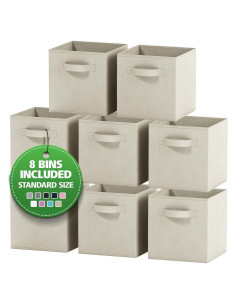 Juego de 8 Cajas de Almacenamiento Royexe 26.5x27 cm Beige