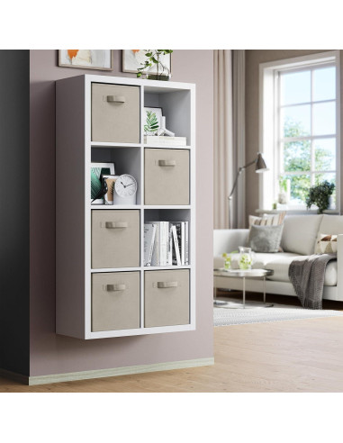 Juego de 8 Cajas de Almacenamiento Royexe 26.5x27 cm Beige