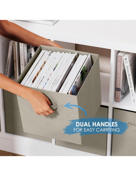 Juego de 8 Cajas de Almacenamiento Royexe 26.5x27 cm Beige